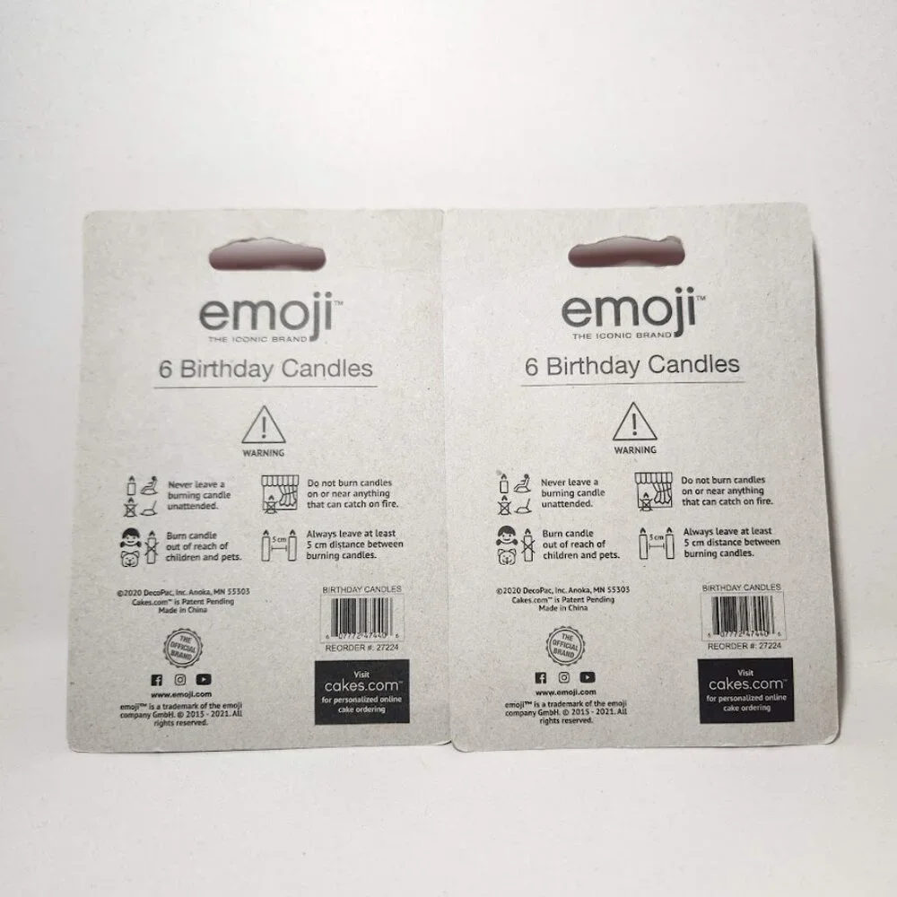 NEW 12 Emoji Candles Birthday Party Supplies Decor NIP Candle Cake Topper Happy